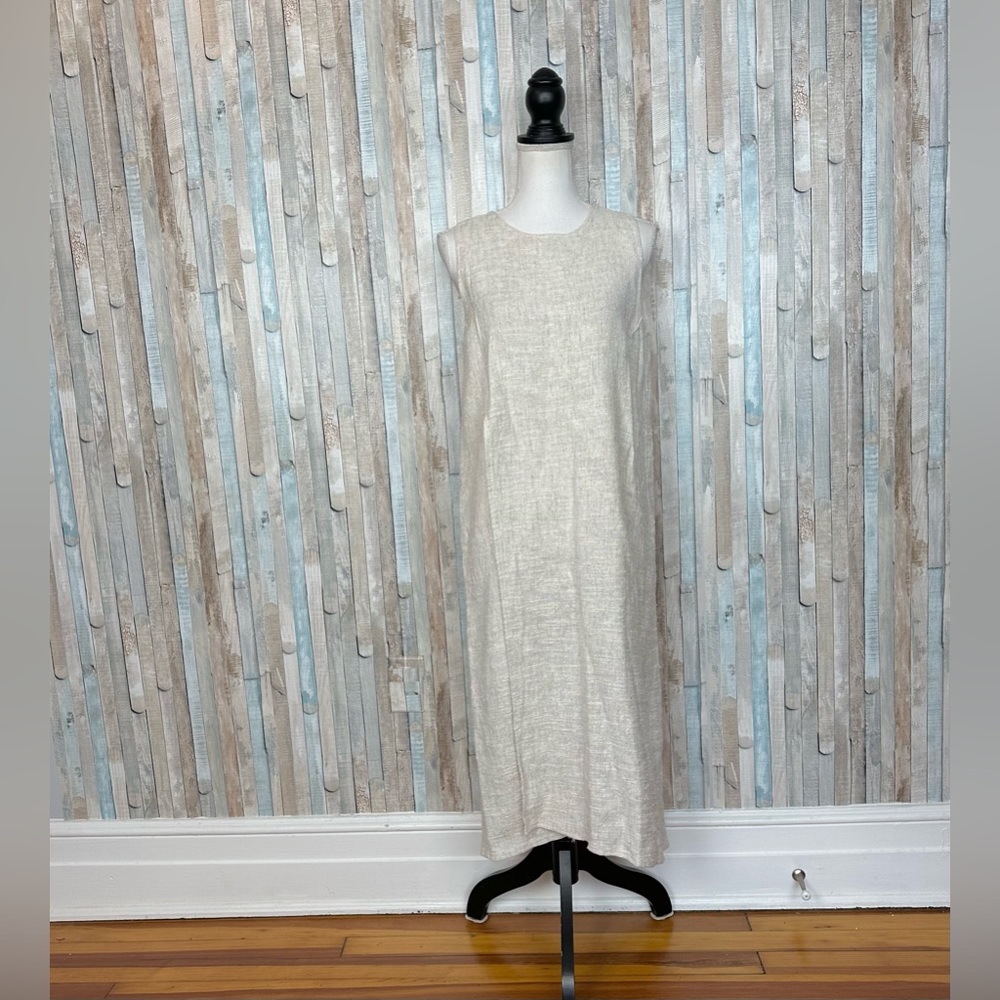 Hackwith Design House M L Weldon Long Midi Tunic Tank Top Dress Boucle Lagenlook
